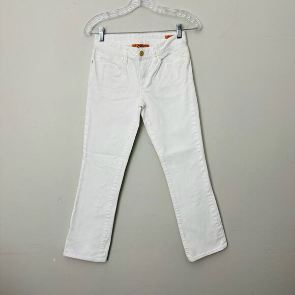 Tory Burch White Cropped Denim Jeans Women’s Size 24 - Picture 1 of 10